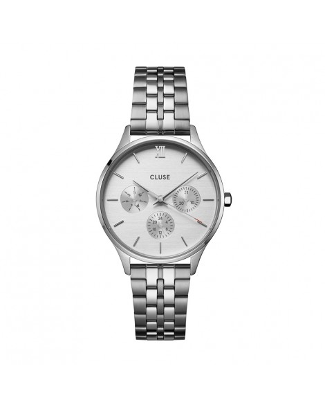 Cluse Minuit Multifunction Watch Steel, Full Silver Colour - CW10703